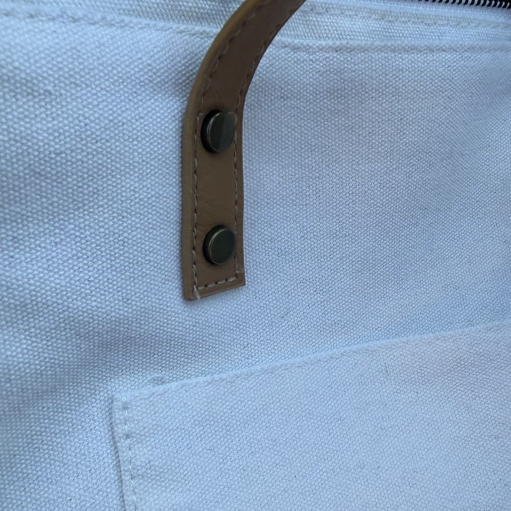 Cozy Earth Tote Storage Bag White Canvas Handbag Shoulder Strap Minimalist‎ - Picture 3 of 8